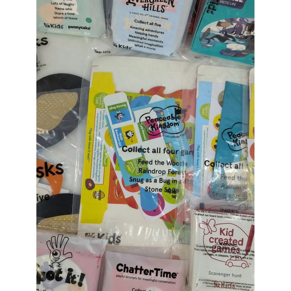 SEALED LOT 27🚨ChickfilA KidsMeal Games Cow Mask Puzzles Book Evergreen BusyBag